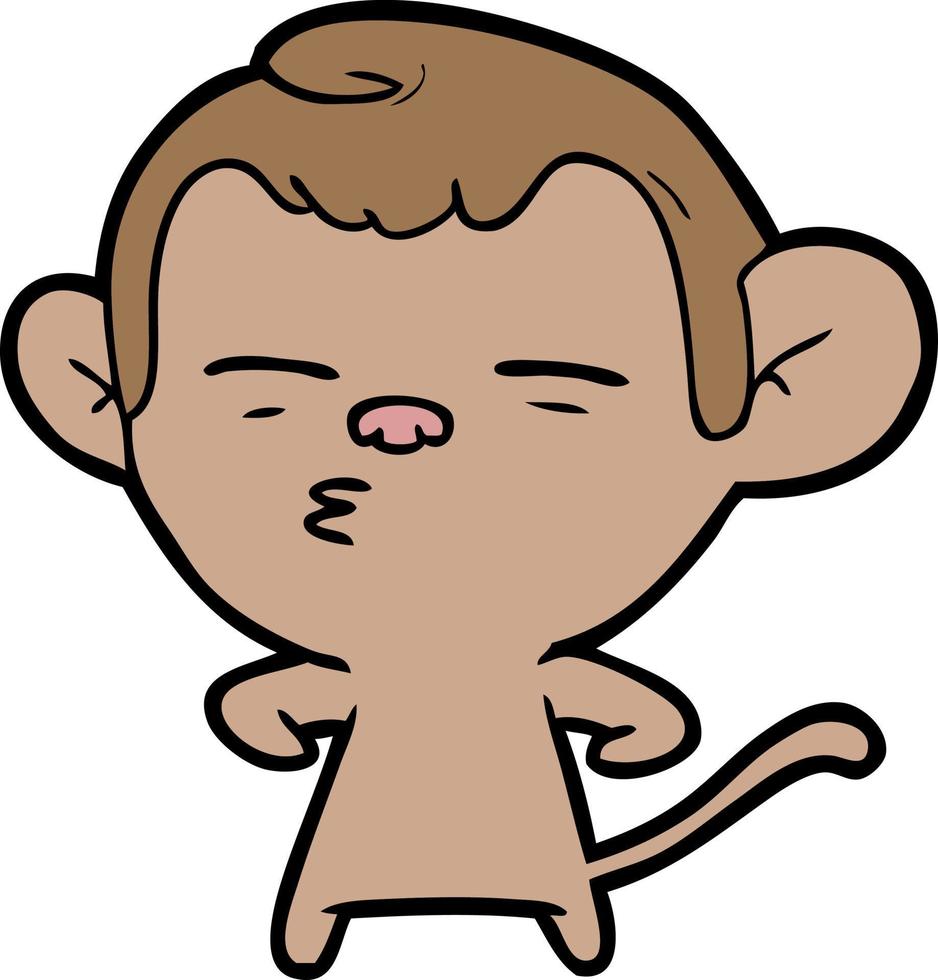macaco suspeito de desenho animado vetor
