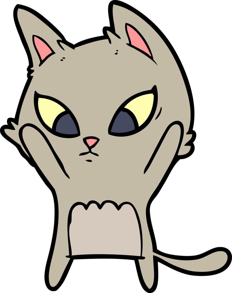 gato de desenho animado confuso vetor