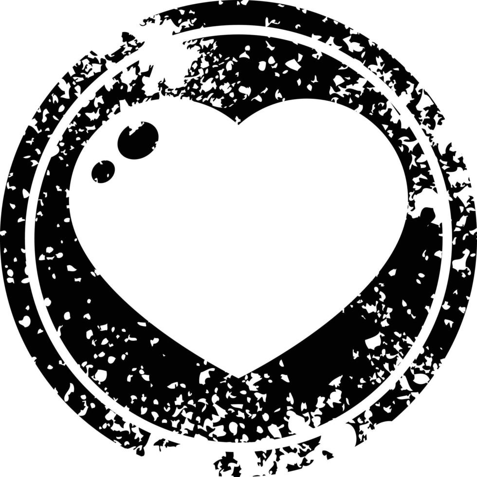 coração símbolo angustiado ilustração vetorial gráfico circular símbolo angustiado vetor
