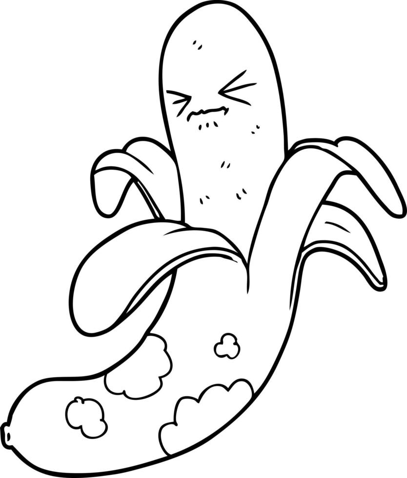 banana podre dos desenhos animados vetor