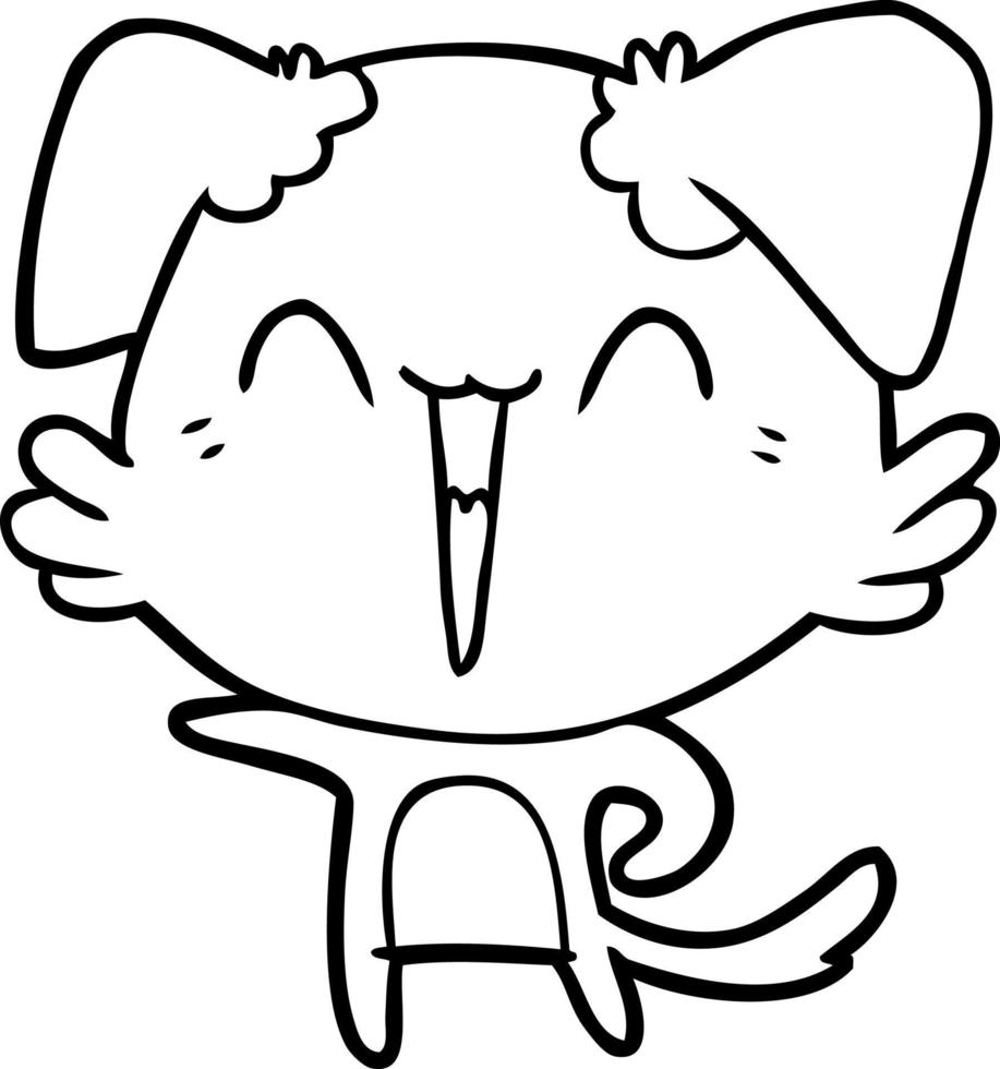 desenho de cachorro apontando feliz vetor