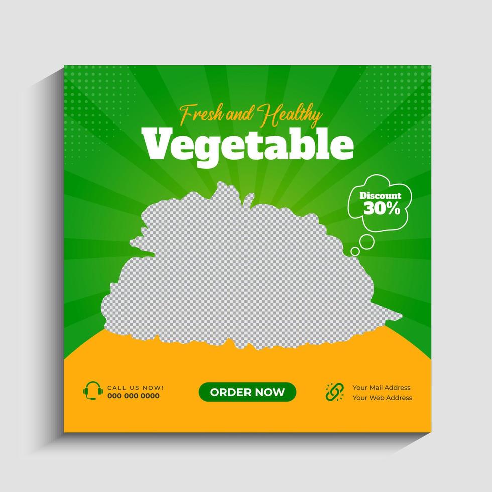 modelo de mídia social vegetal de comida saudável vetor