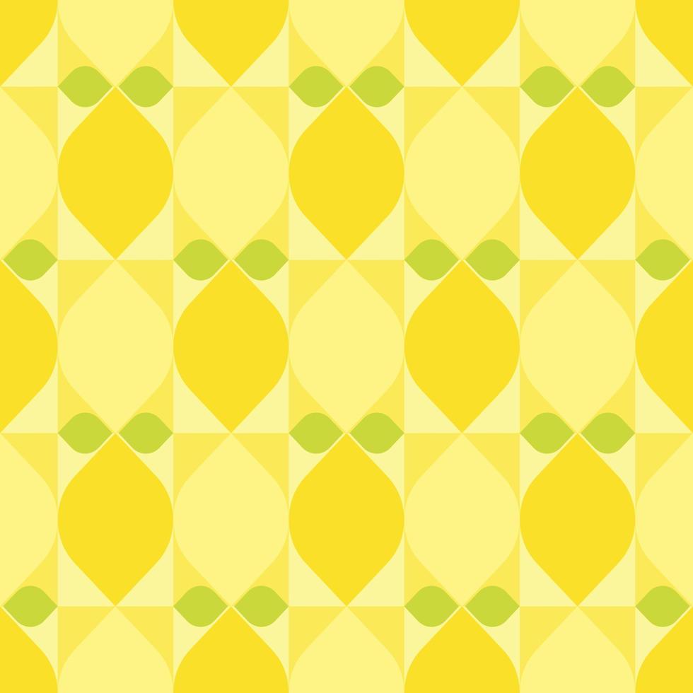 fundo com tema de limão amarelo retangular. motivo de padrão geométrico de frutas sem costura. ilustração vetorial plana simples, frutas cítricas e folhas. para cenários, capas, estampas, tecidos e papéis de parede. vetor