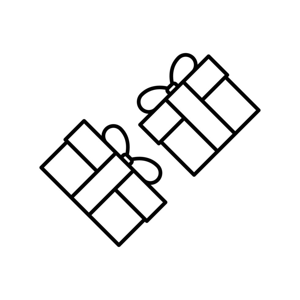 ícone plano de caixa de presente em fundo branco, ilustração vetorial vetor