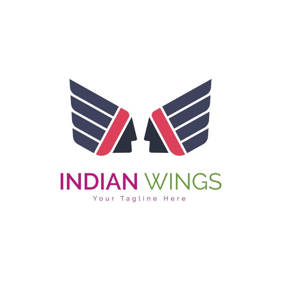 design de modelo de logotipo de tribos de asas indianas apache para marca ou empresa e outros vetor