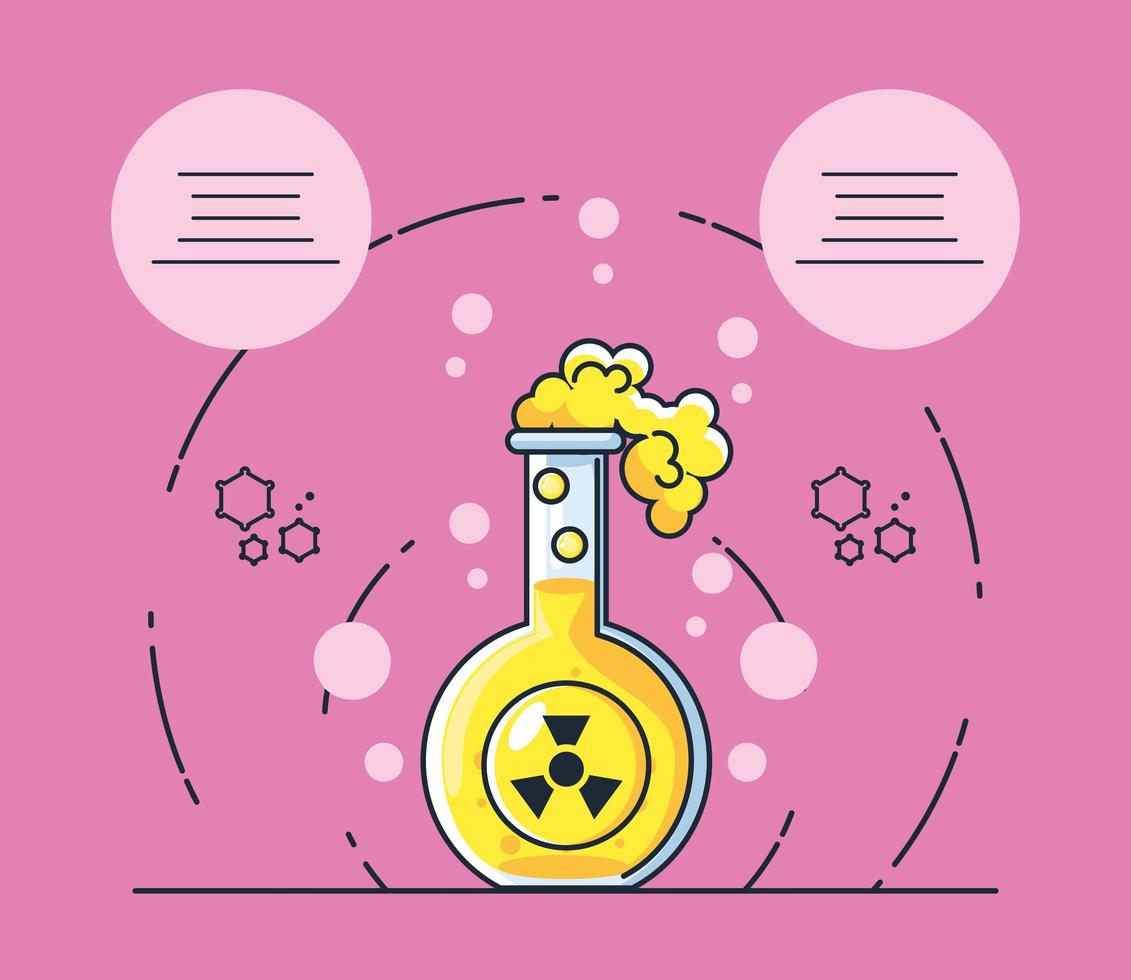 infográfico com um ícone de tubo de ensaio de laboratório químico vetor