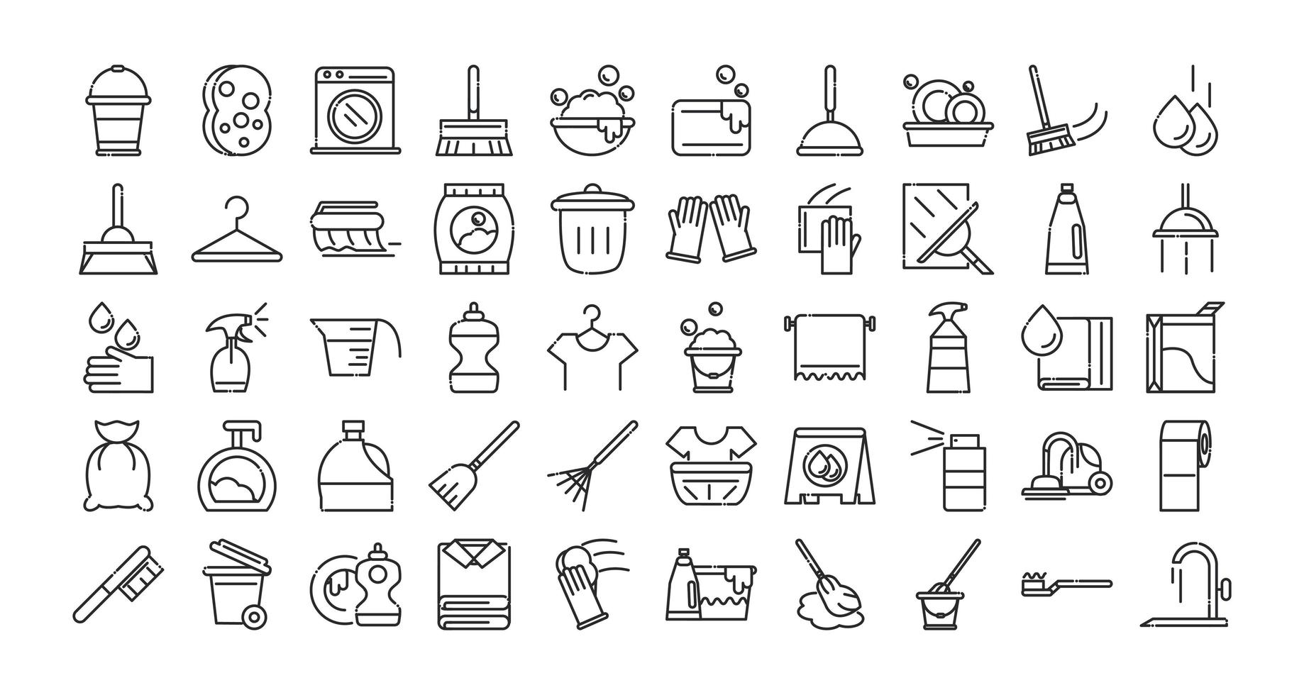 conjunto de ícones de serviços de limpeza vetor