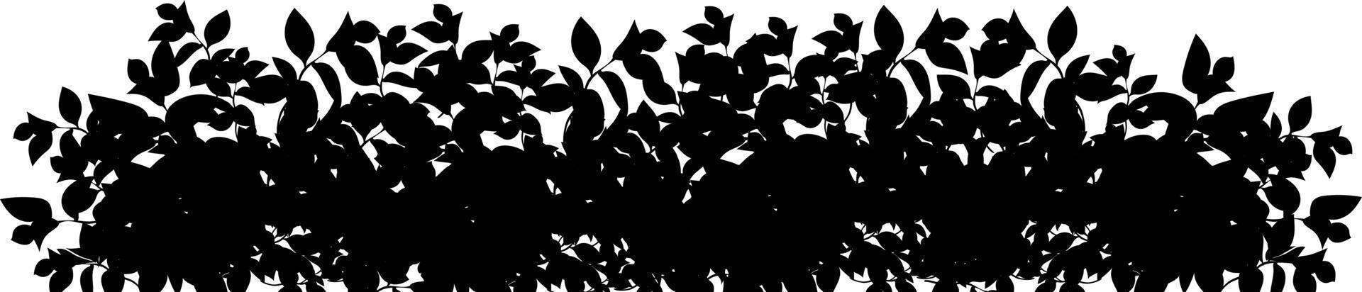 conjunto de plantas ornamentais pretas na forma de um arbusto de jardim hedge.realistic, arbusto sazonal, buxo, folhagem de arbusto de coroa de árvore. vetor