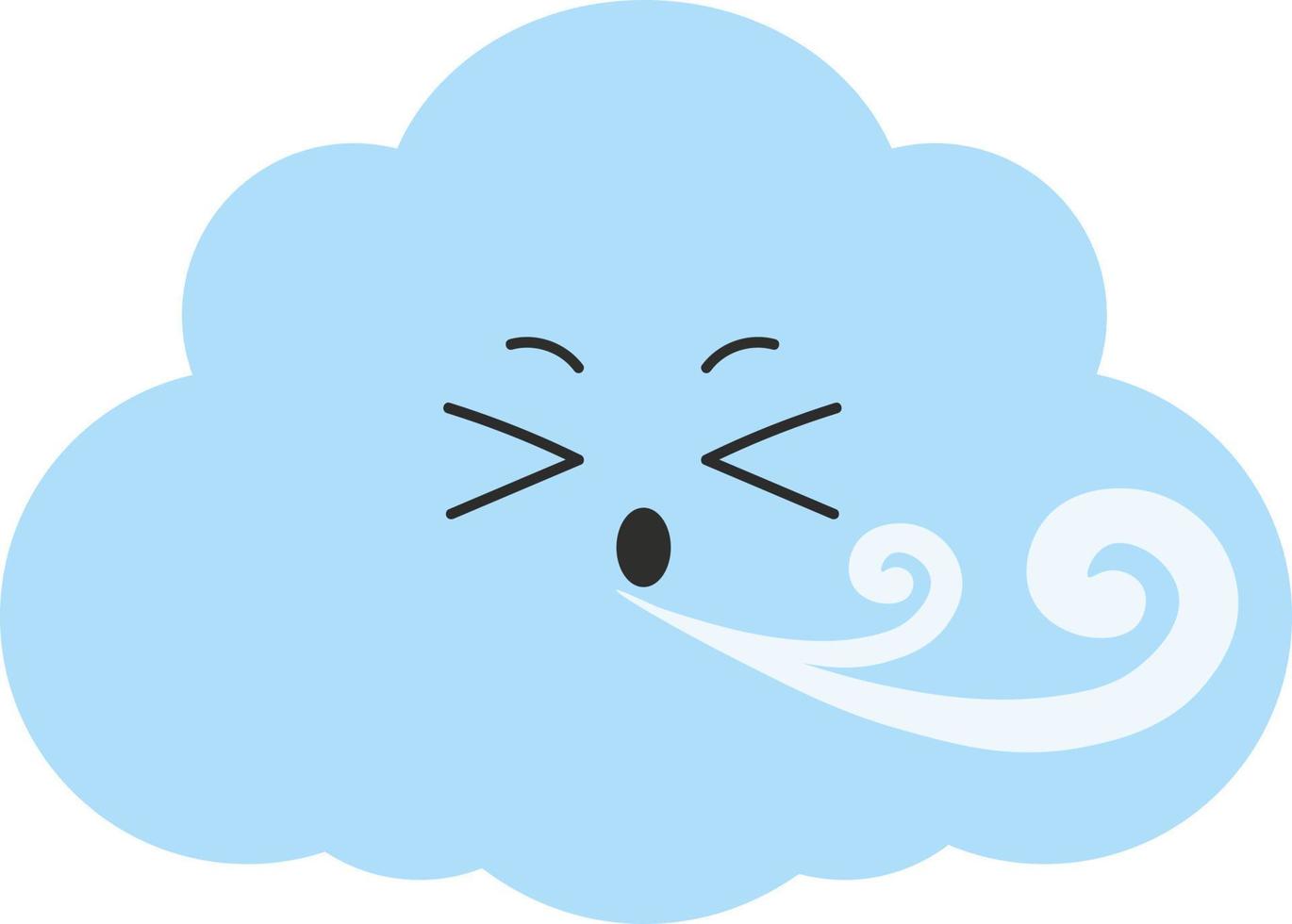 impressão de tempestade de neve de nuvem feliz fofa ou ilustração vetorial de ícone vetor