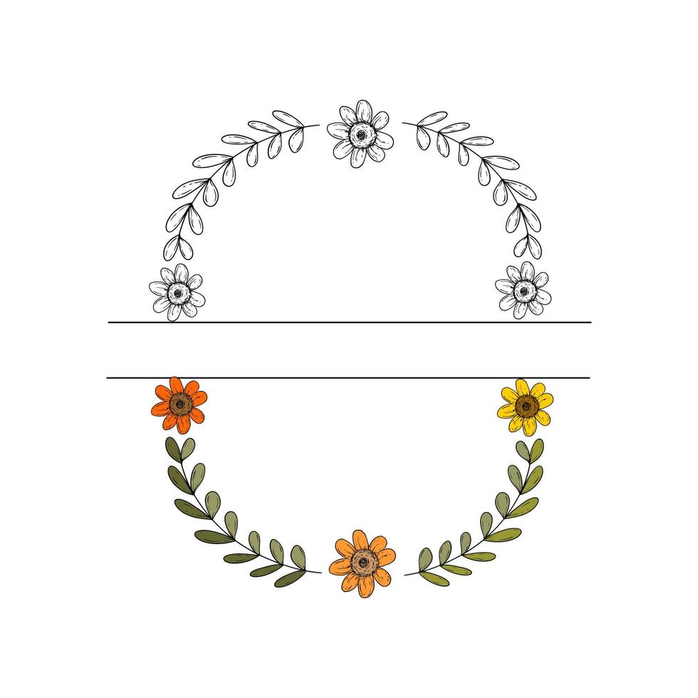 vetor de meia decoração de flor de coroa de louros