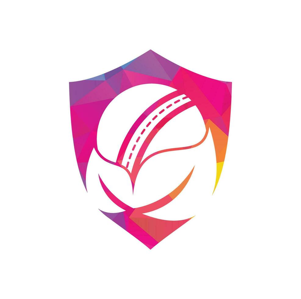 design de logotipo de vetor de críquete e folha. modelo de design exclusivo de críquete e logotipo orgânico.