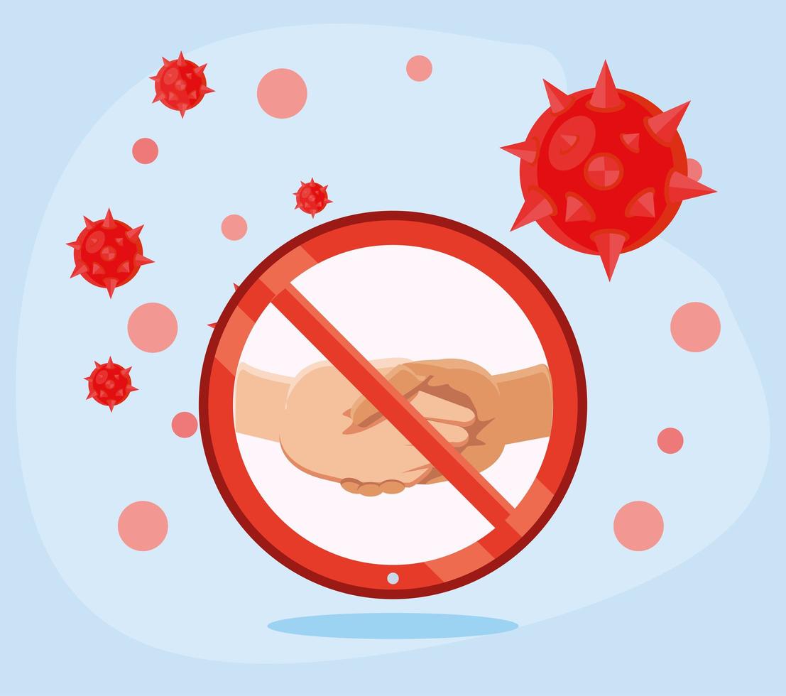 sem aperto de mão para prevenção de vírus vetor