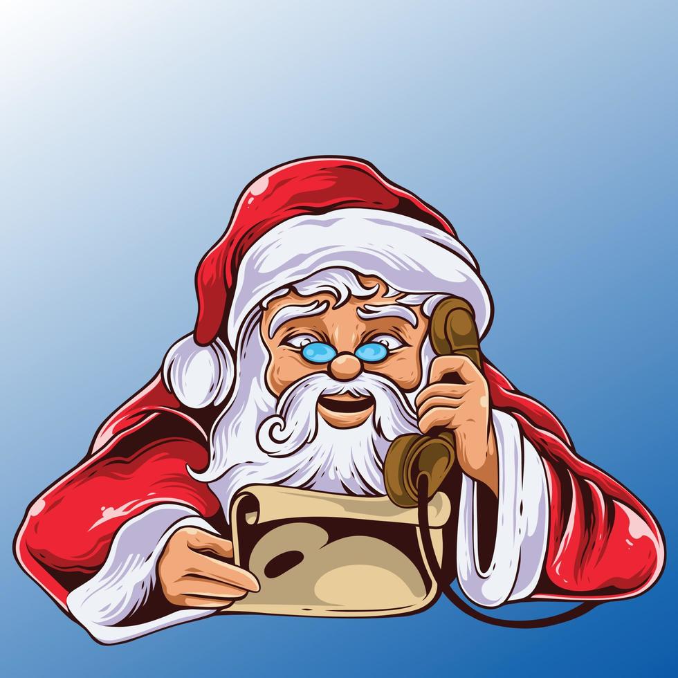 papai noel na ilustração de natal vetor