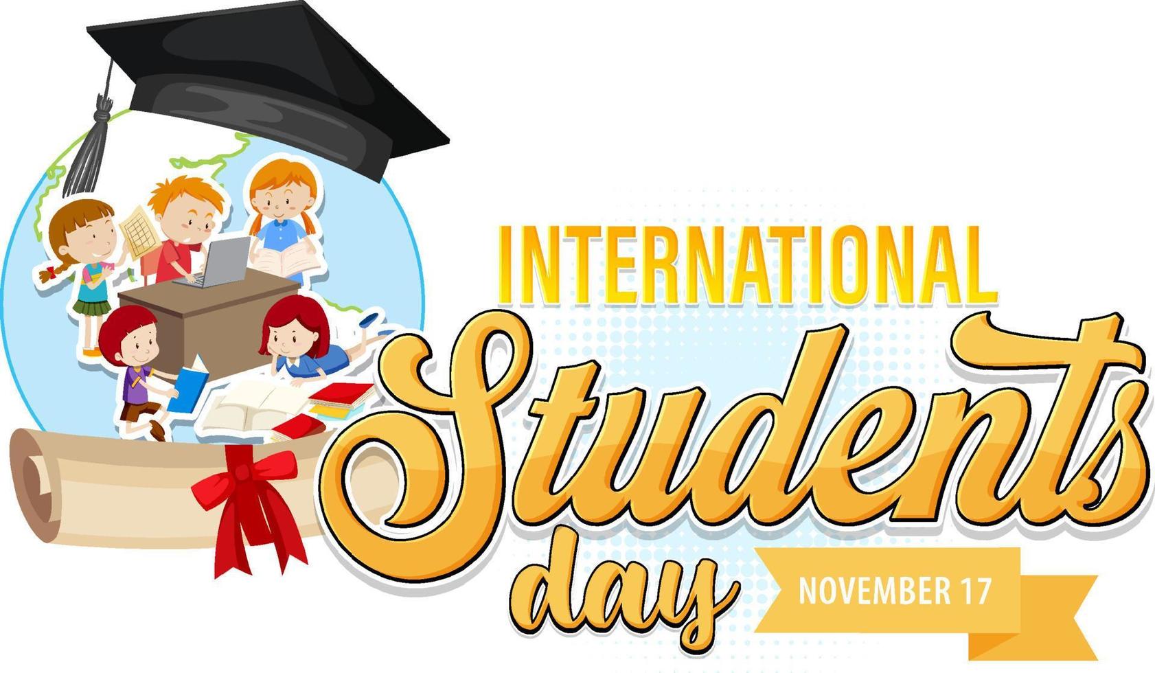 design de banner do dia internacional dos estudantes vetor