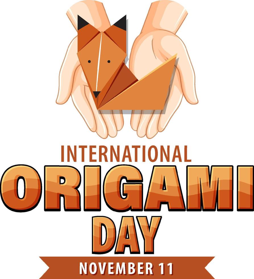 design de banner do dia internacional do origami vetor