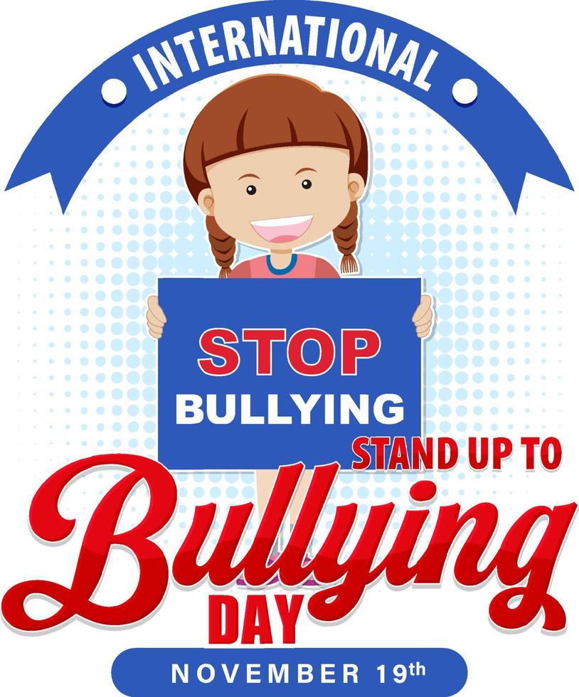 internacional stand up to bullying day design de cartaz vetor