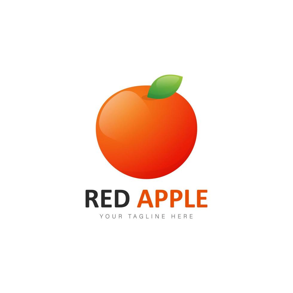 ilustração de design gradiente de logotipo de maçã vermelha vetor