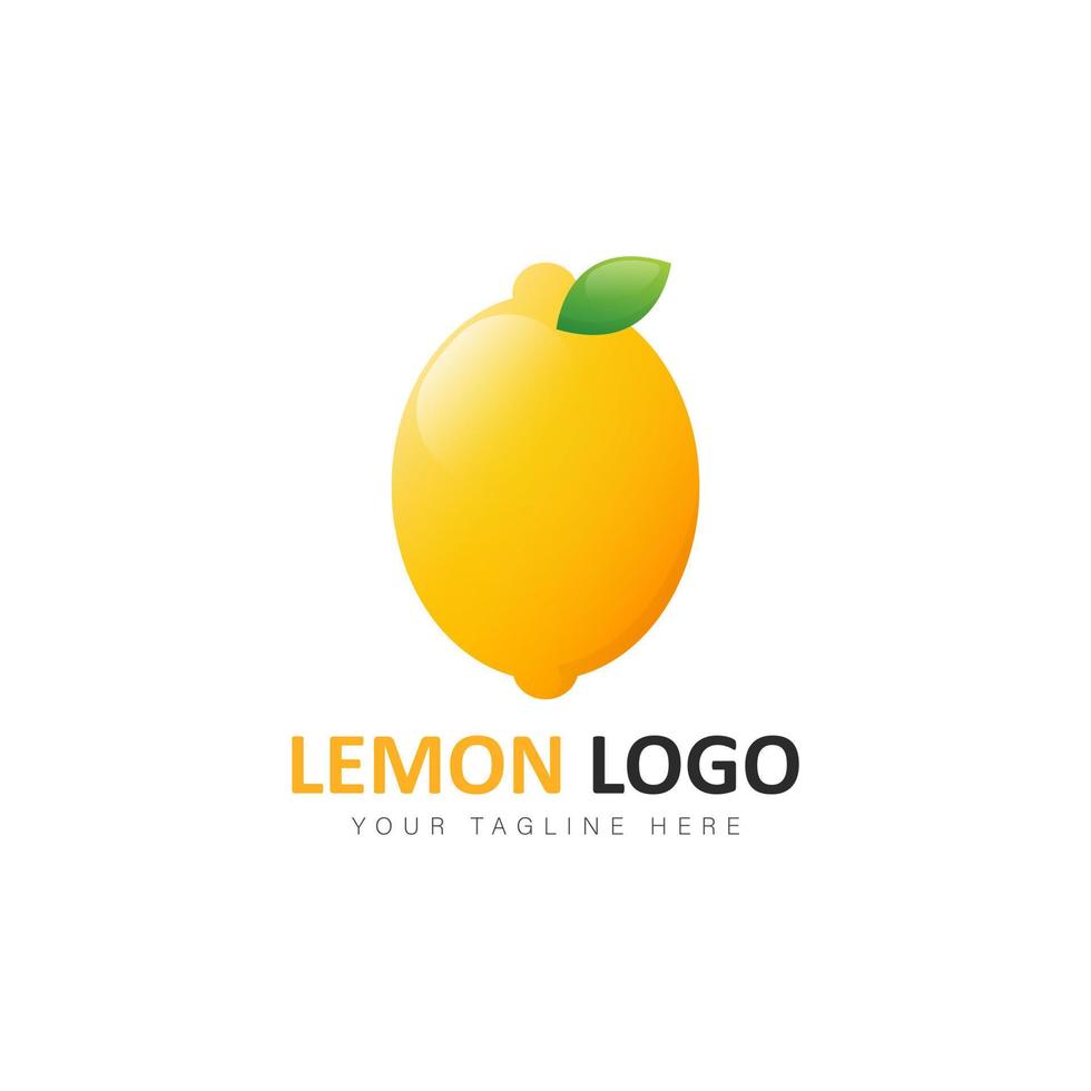 ilustração de design gradiente de logotipo de limão vetor