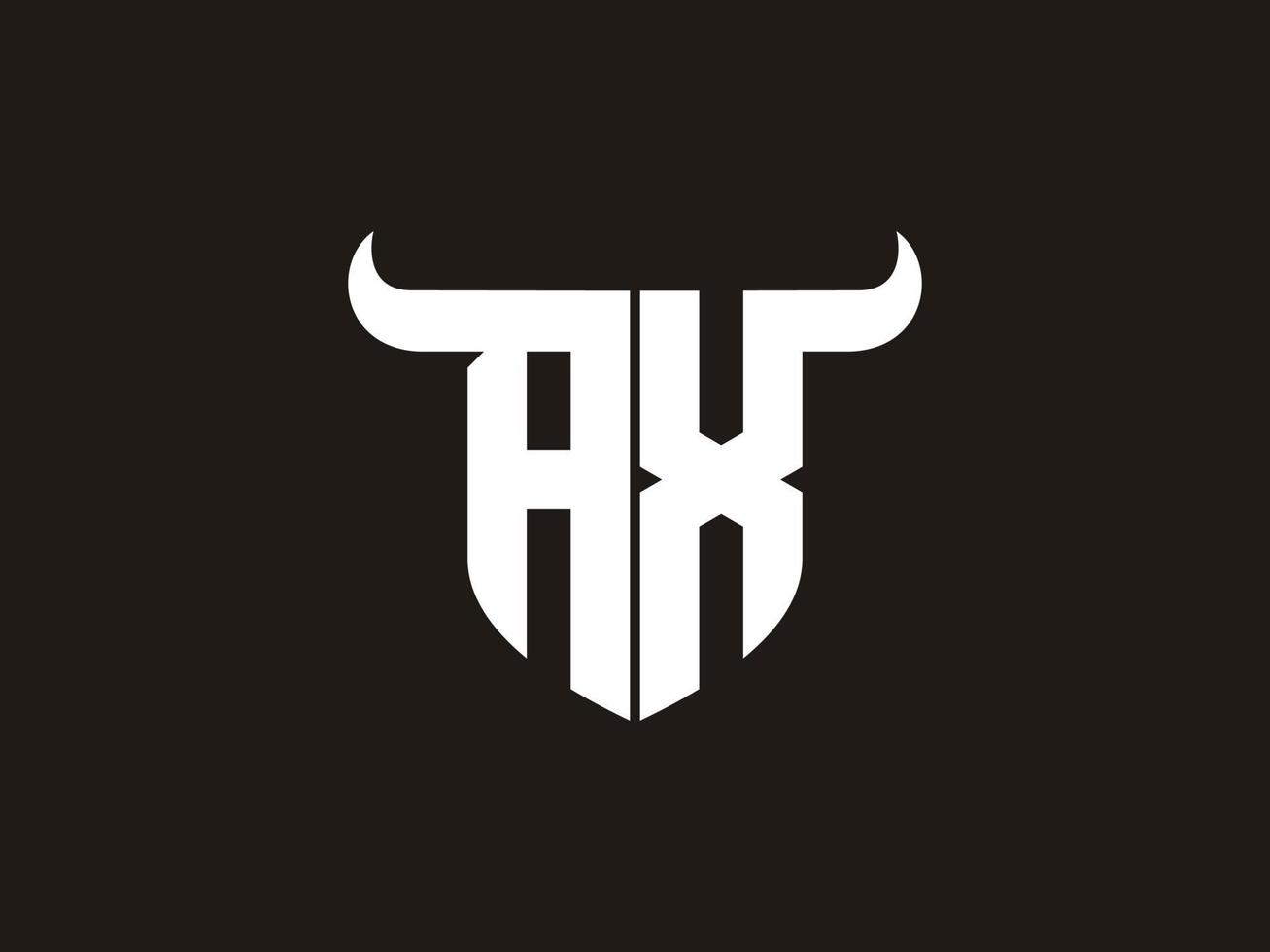 design inicial do logotipo do touro machado. vetor