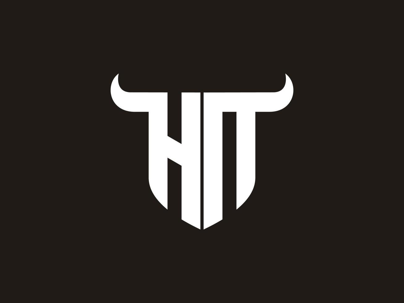 design inicial do logotipo do touro hn. vetor