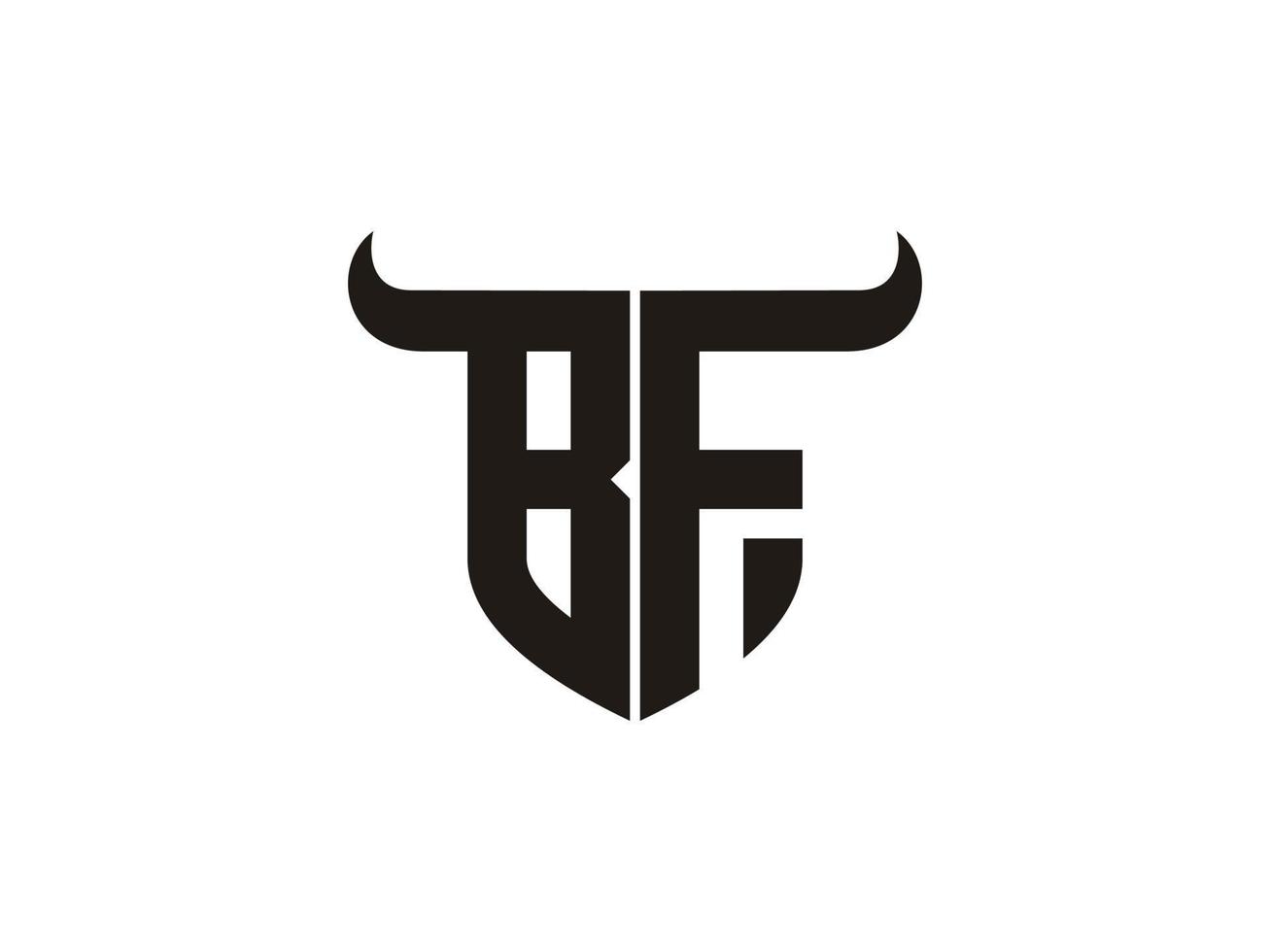 design inicial do logotipo do bf touro. vetor