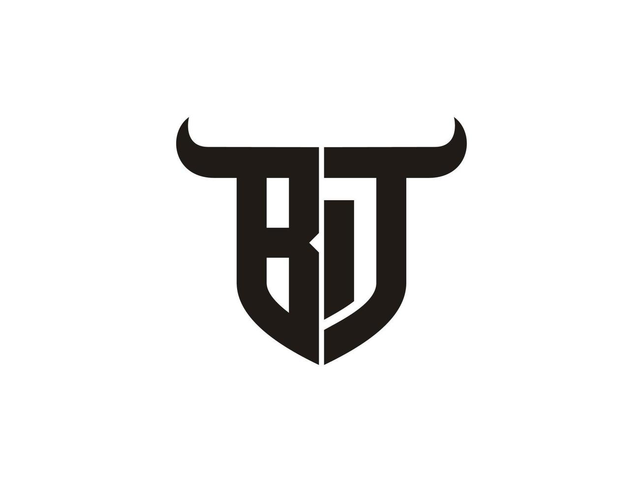design inicial do logotipo do touro bt. vetor