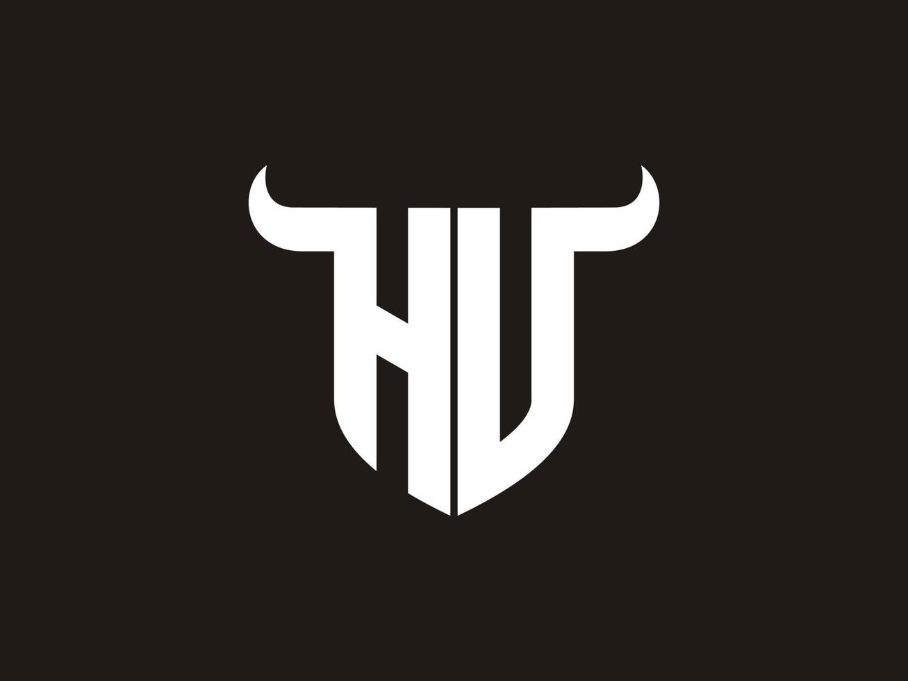 design inicial do logotipo do touro hv. vetor