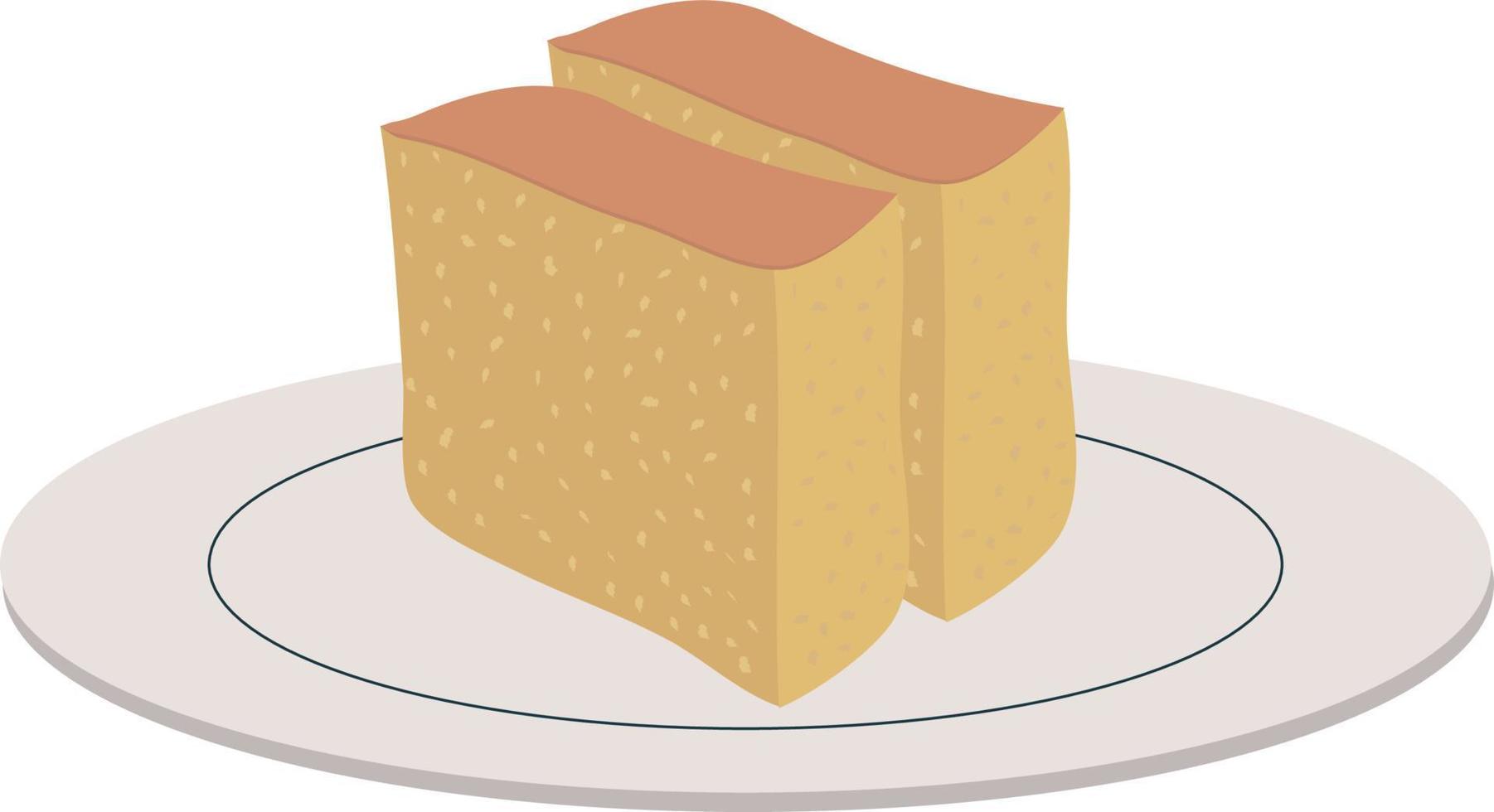 elemento de ilustração de bolo de esponja castella vetor
