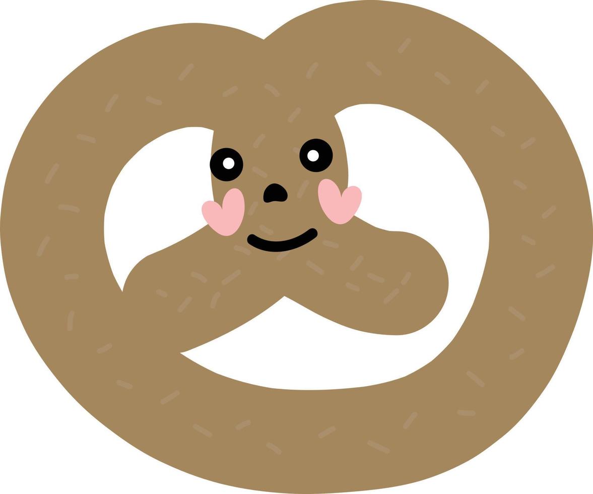 ilustração de ícone de pretzel no pão desenhado style.hand esboço isolado no fundo branco. vetor