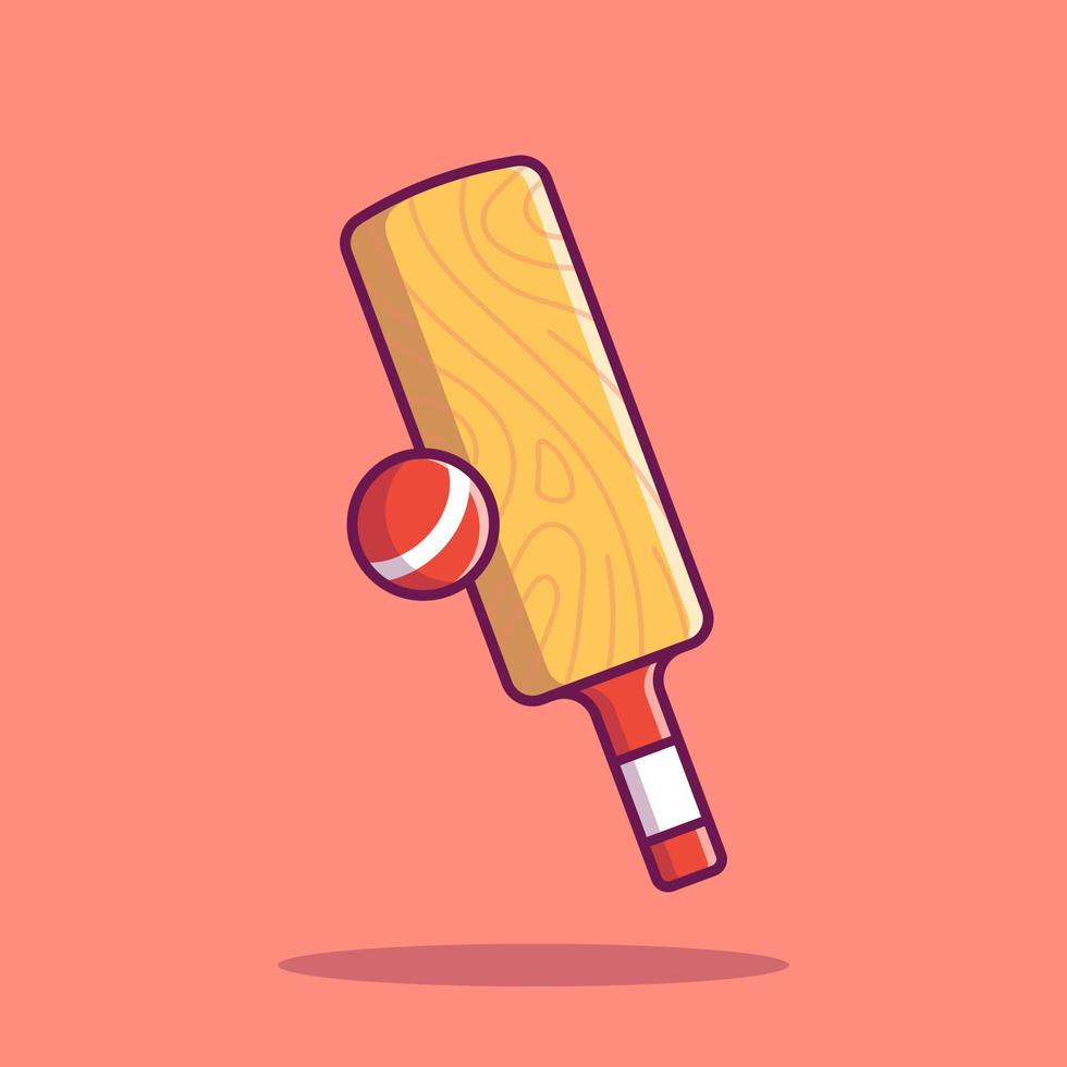 ilustração de ícone de vetor dos desenhos animados de críquete. conceito de ícone de bola de críquete esporte isolado vetor premium. estilo de desenho animado plano