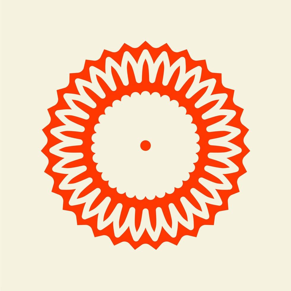ilustração em vetor mandala de flor asiática laranja
