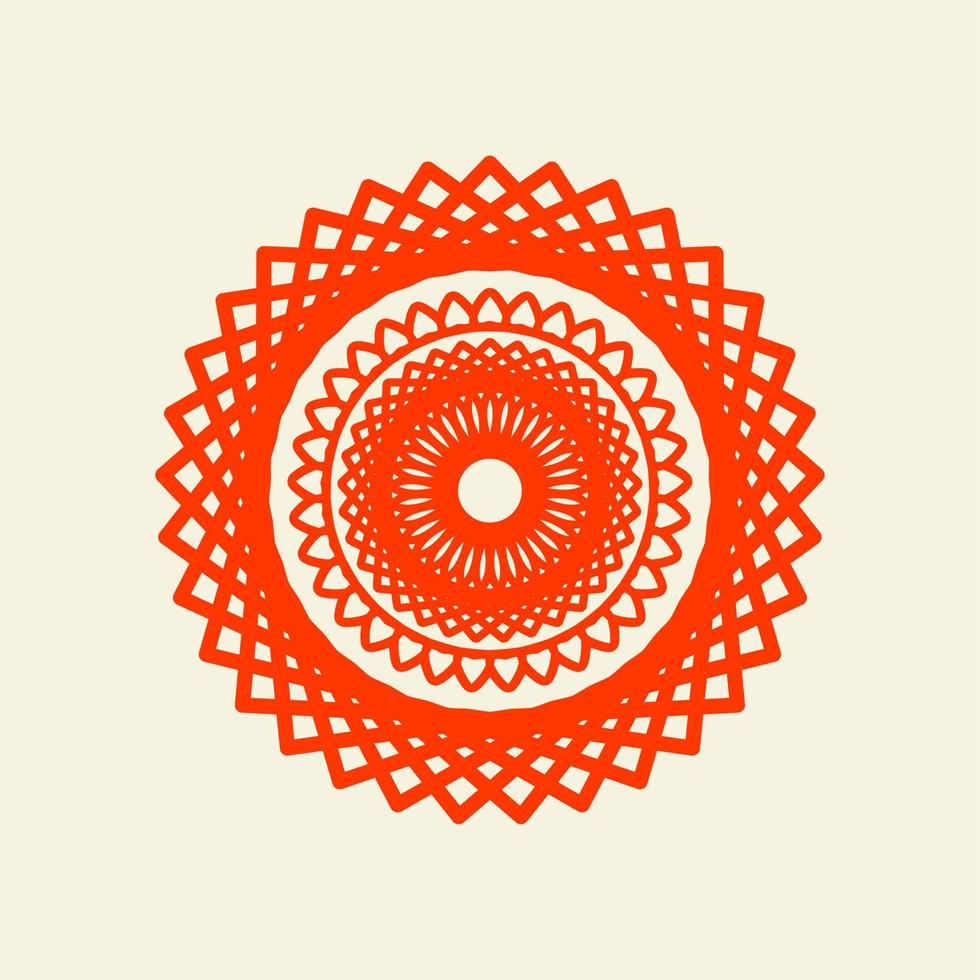 ilustração em vetor mandala de flor asiática laranja