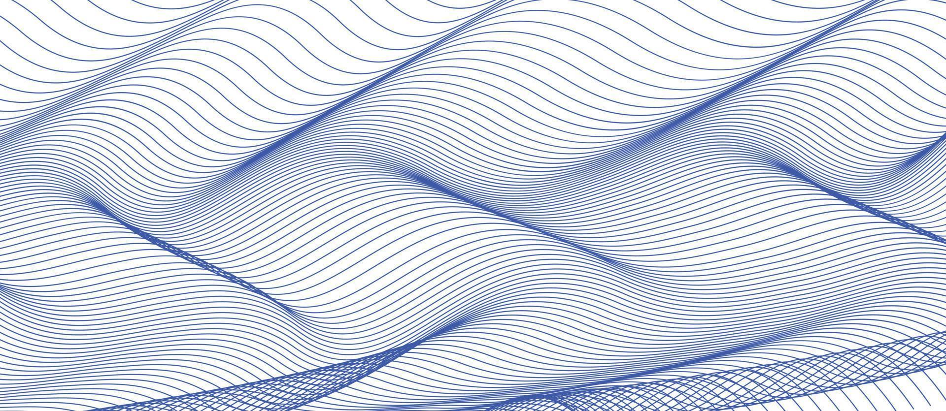 fundo abstrato onda azul. fundo abstrato de linhas redondas mínimas azuis. fundo de padrão de linhas de onda azul abstrata vetor