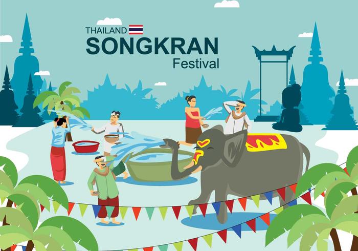 Ilustração gratuita de Songkran vetor