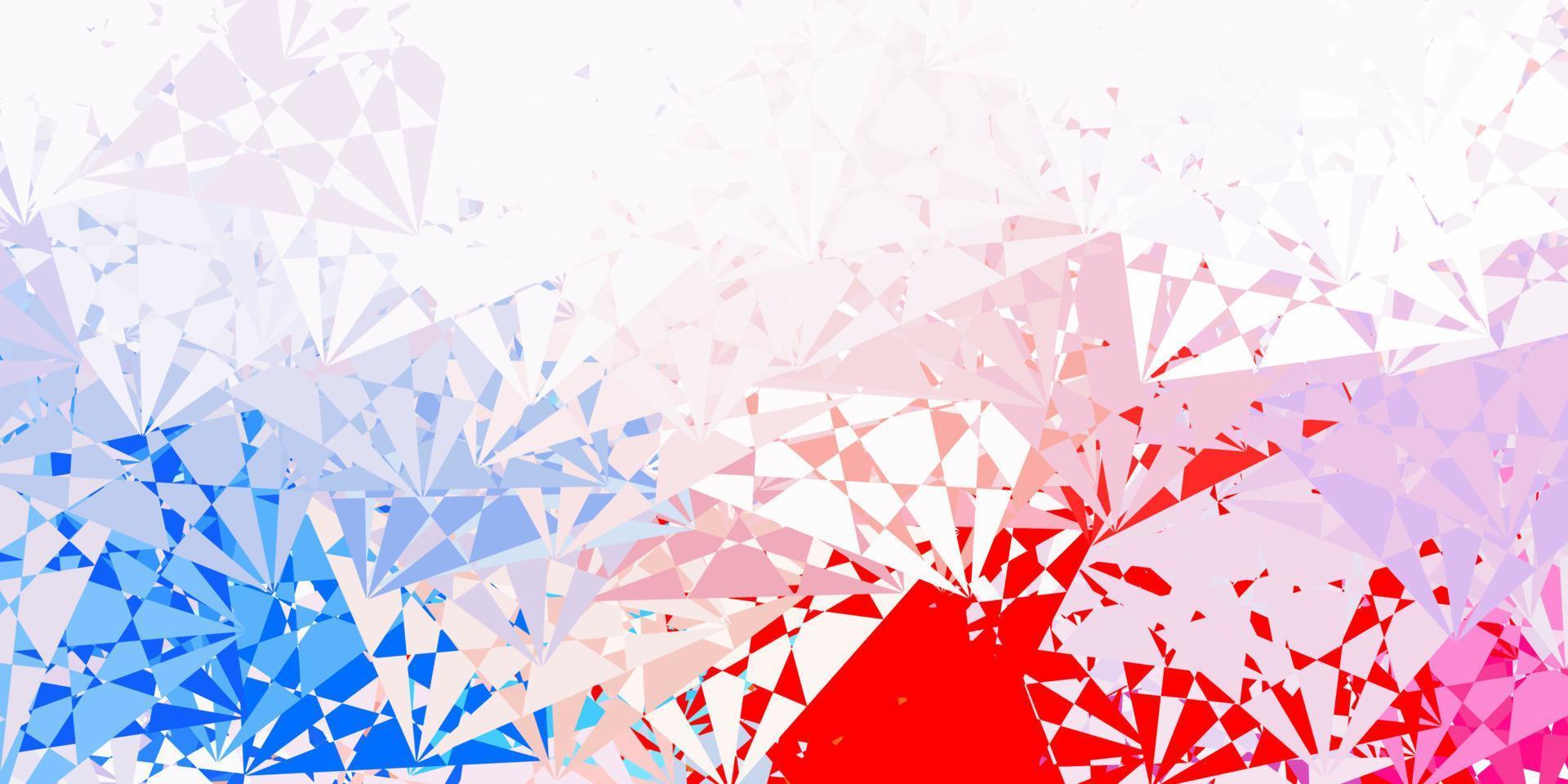 fundo vector azul, vermelho claro com triângulos.