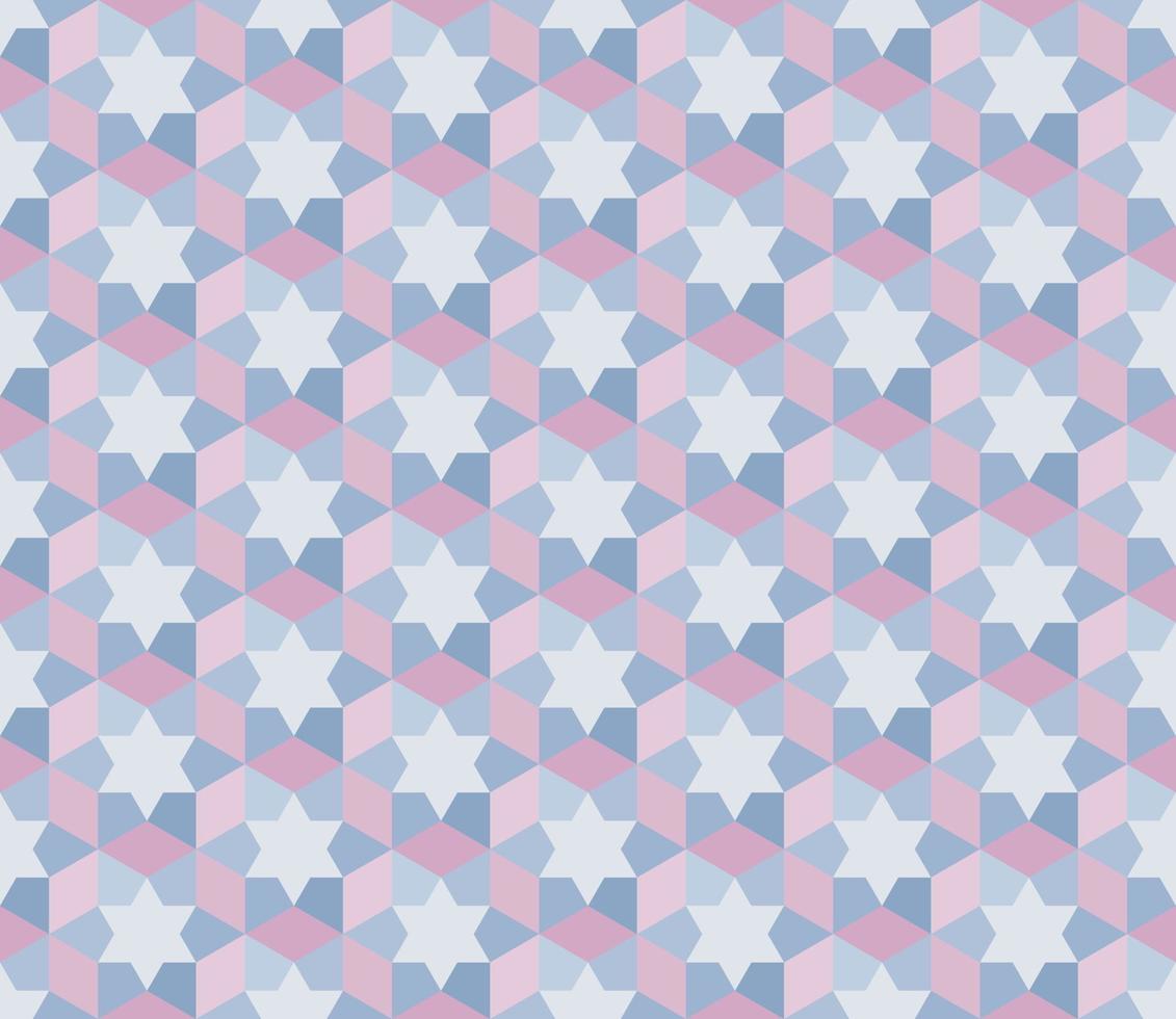 fundo sem costura padrão hexágono rosa azul vetor