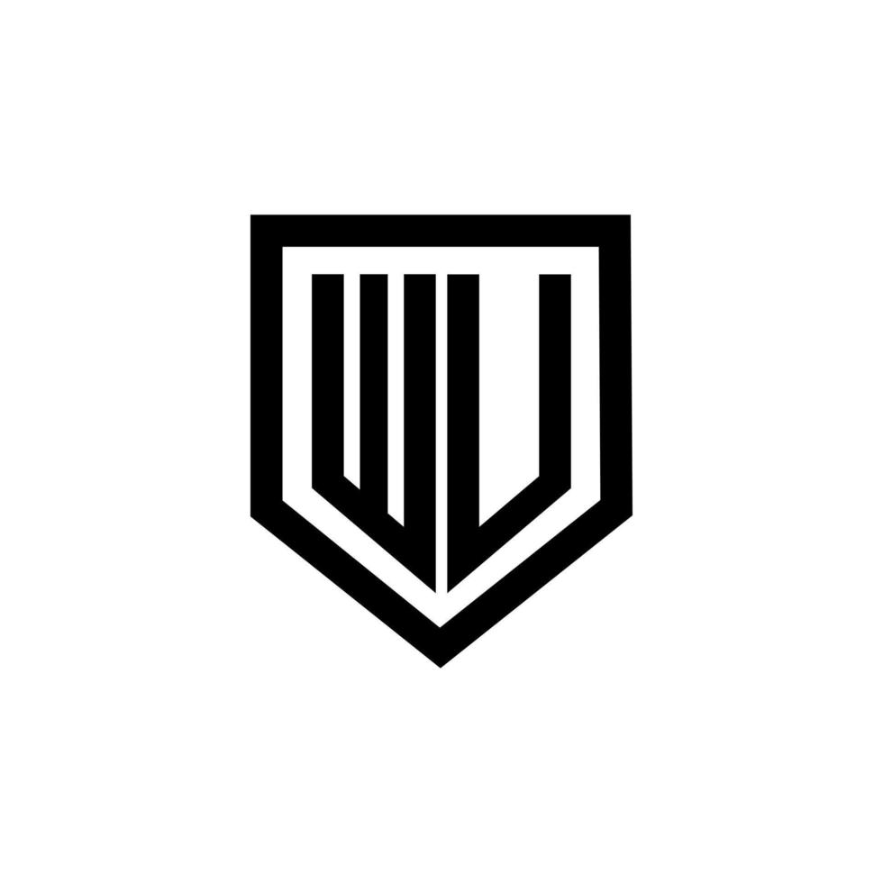 design de logotipo de carta wu com fundo branco no ilustrador. logotipo vetorial, desenhos de caligrafia para logotipo, pôster, convite, etc. vetor