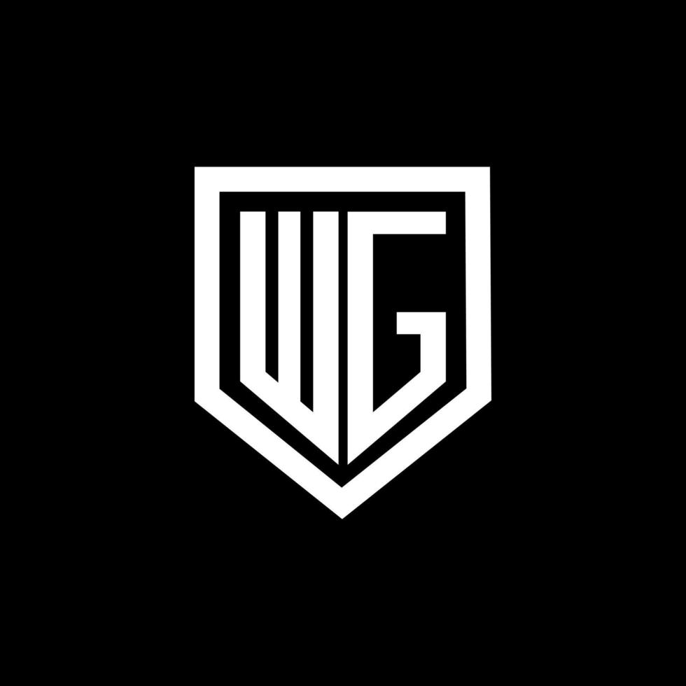 design de logotipo de letra wg com fundo preto no ilustrador. logotipo vetorial, desenhos de caligrafia para logotipo, pôster, convite, etc. vetor