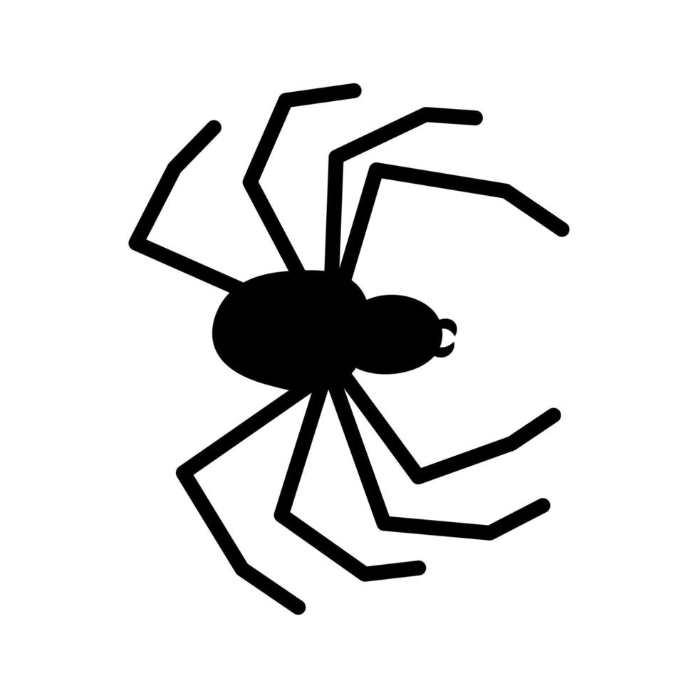 imprimir doodle halloween assustador silhueta preta aranha vetor