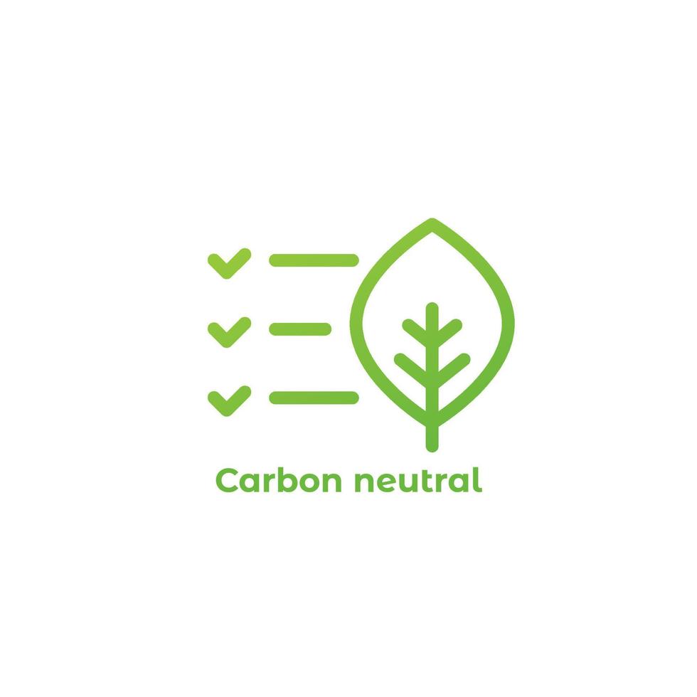 ícone neutro de carbono, sinal vetorial vetor