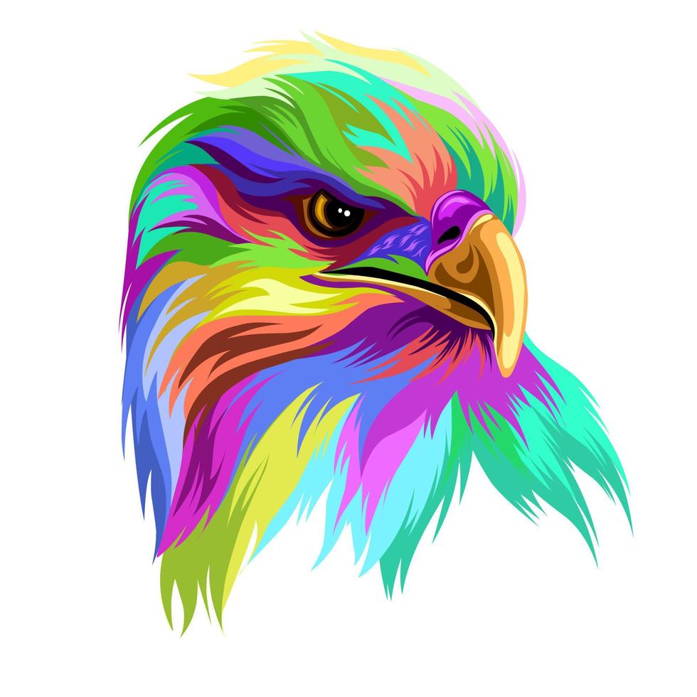 cabeça de águia colorida vetor