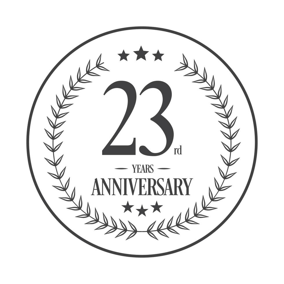 vetor de ilustração de logotipo de 23º aniversário de luxo.