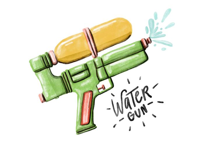 Livre Watercolour Water Gun da livre vetor