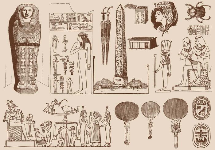 Arte marrom egípcio vetor