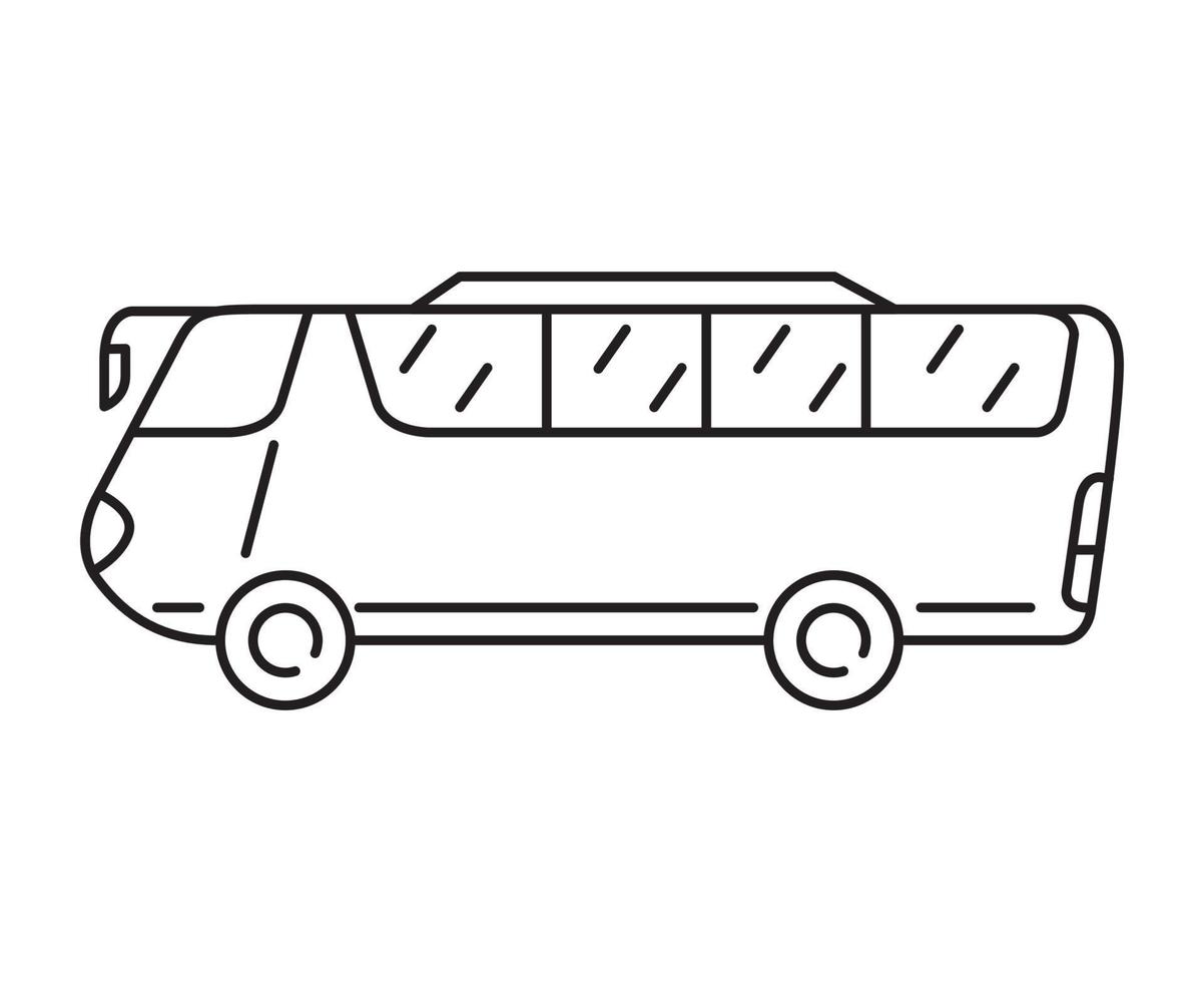 ônibus cidade contorno vector icon.public passageiros transport.isolated em um fundo branco.