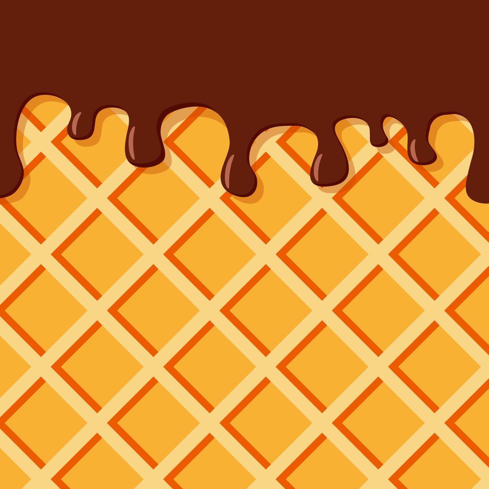 bolacha e fundo de chocolate.waffle pingando para sites de confeitarias, elemento de ilustração.design plana bakeries.vector para sites. vetor