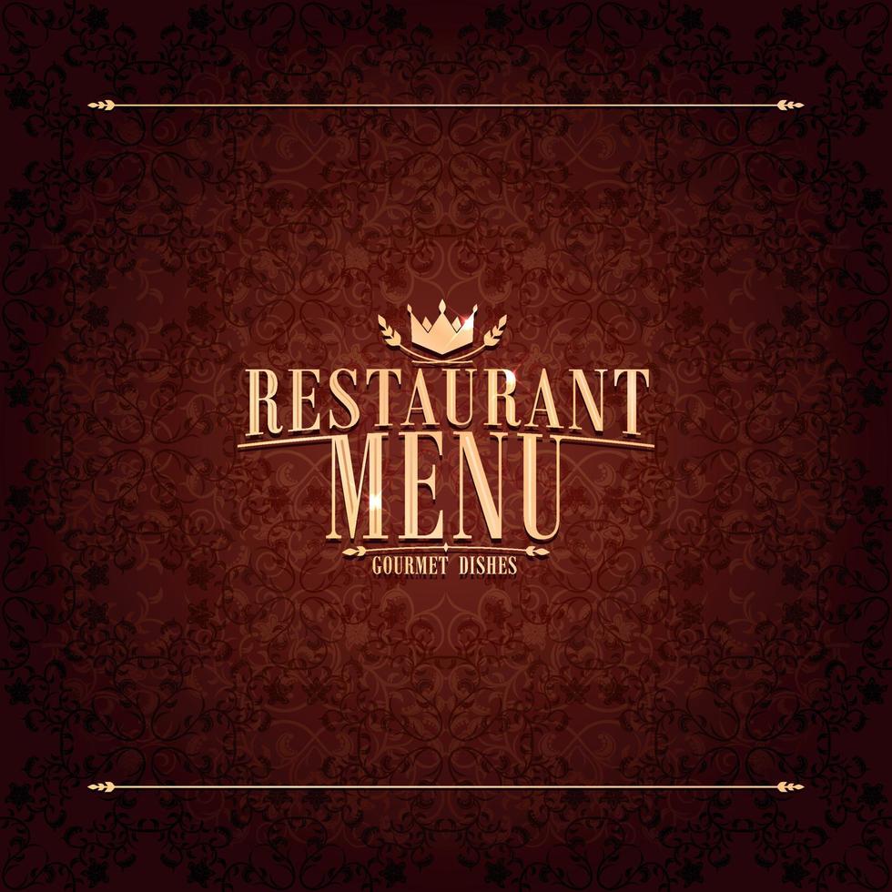 design de menu de restaurante, cartão marrom vintage vetor