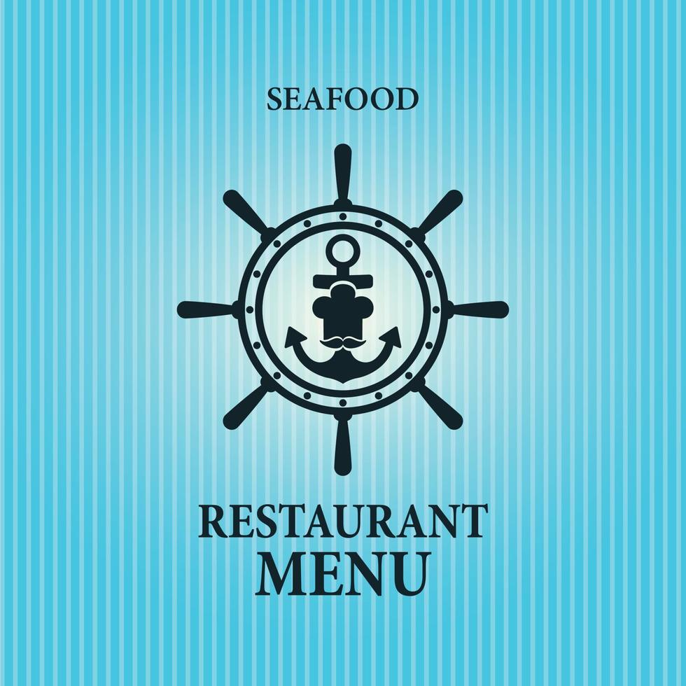 frutos do mar do menu do restaurante em um design de estilo retrô vetor
