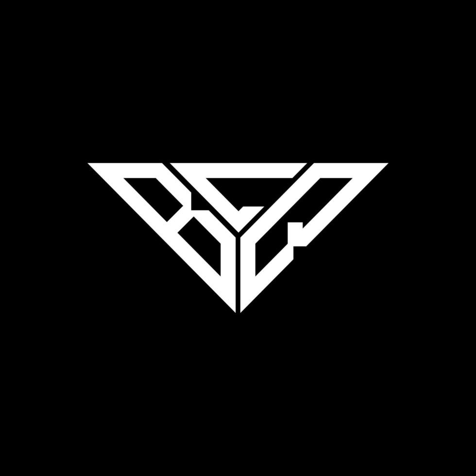 design criativo do logotipo da letra bcq com gráfico vetorial, logotipo simples e moderno bcq em forma de triângulo. vetor