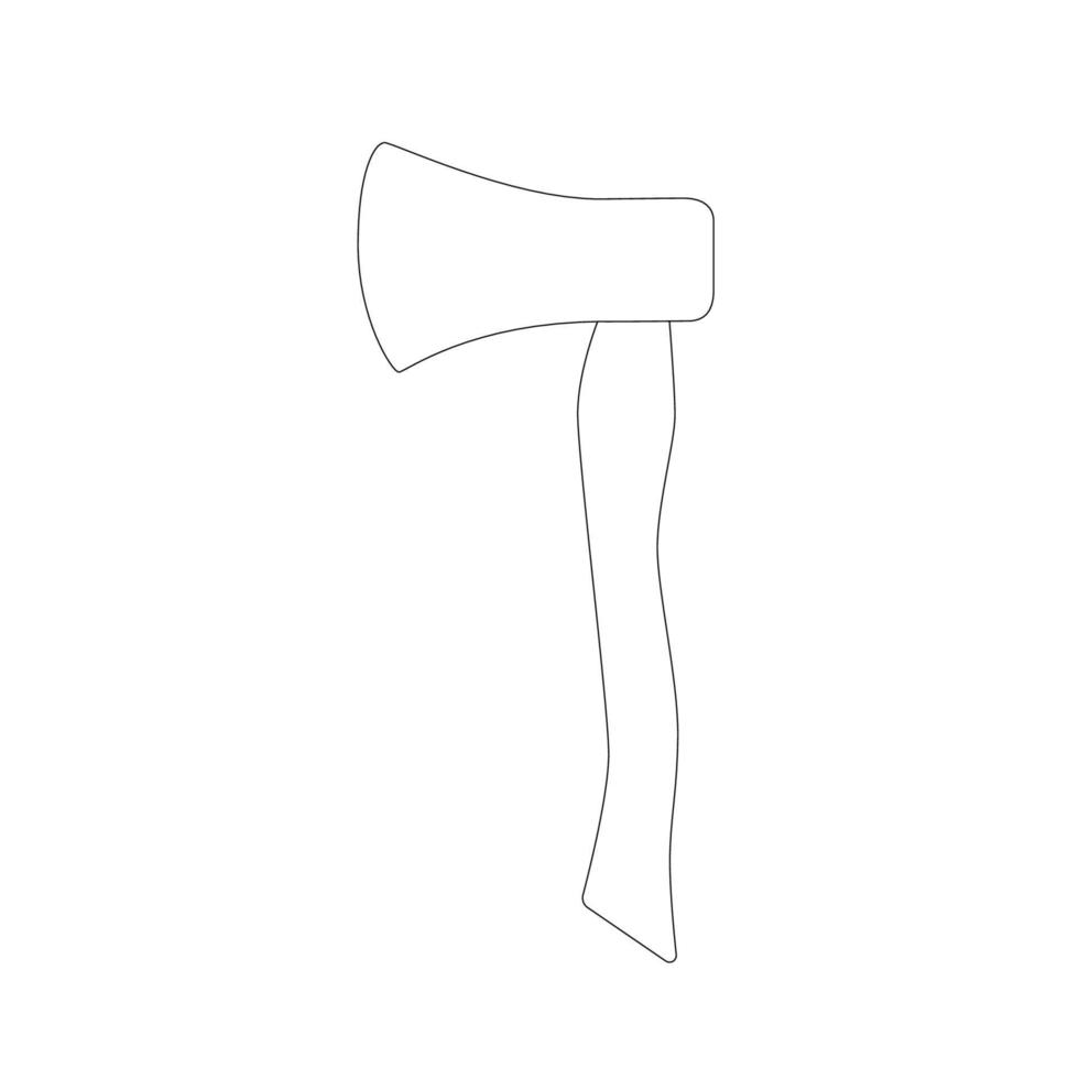 ícone de machado em pano de fundo branco. delinear a ilustração vetorial simples. objeto isolado. vetor